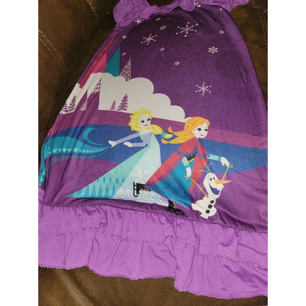 Disney store frozen night gown pajamas elsa anna‎ olaf size 9 10 - Picture 3 of 3